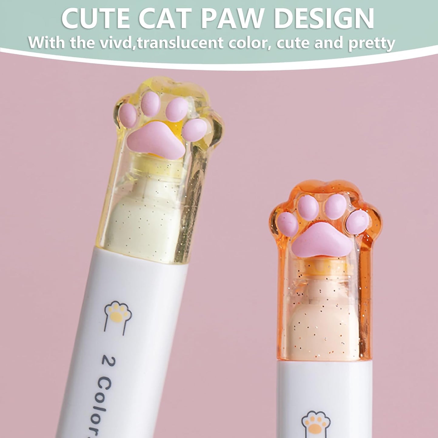 Double-headed Highlighter Markers, 6Pcs of 12 Flat Heads, Cute Light Color Eye Protection Highlighters, Bright and Vintage Markers for School Office Supplies