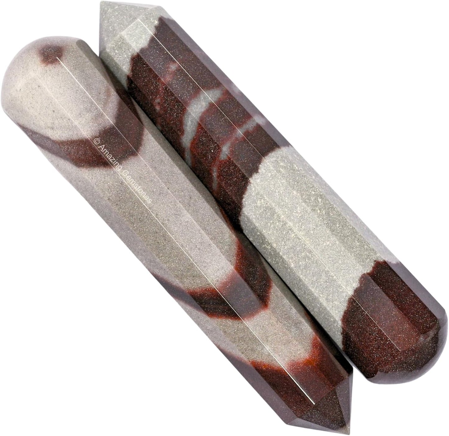 Amazing Gemstone Narmada Shiva Lingam Crystal Wand Massage Stick - Pelvic Wand Gua Sha for Adults - Crystals and Healing Stones Massage Wands for Adults Gifts (Pointed)