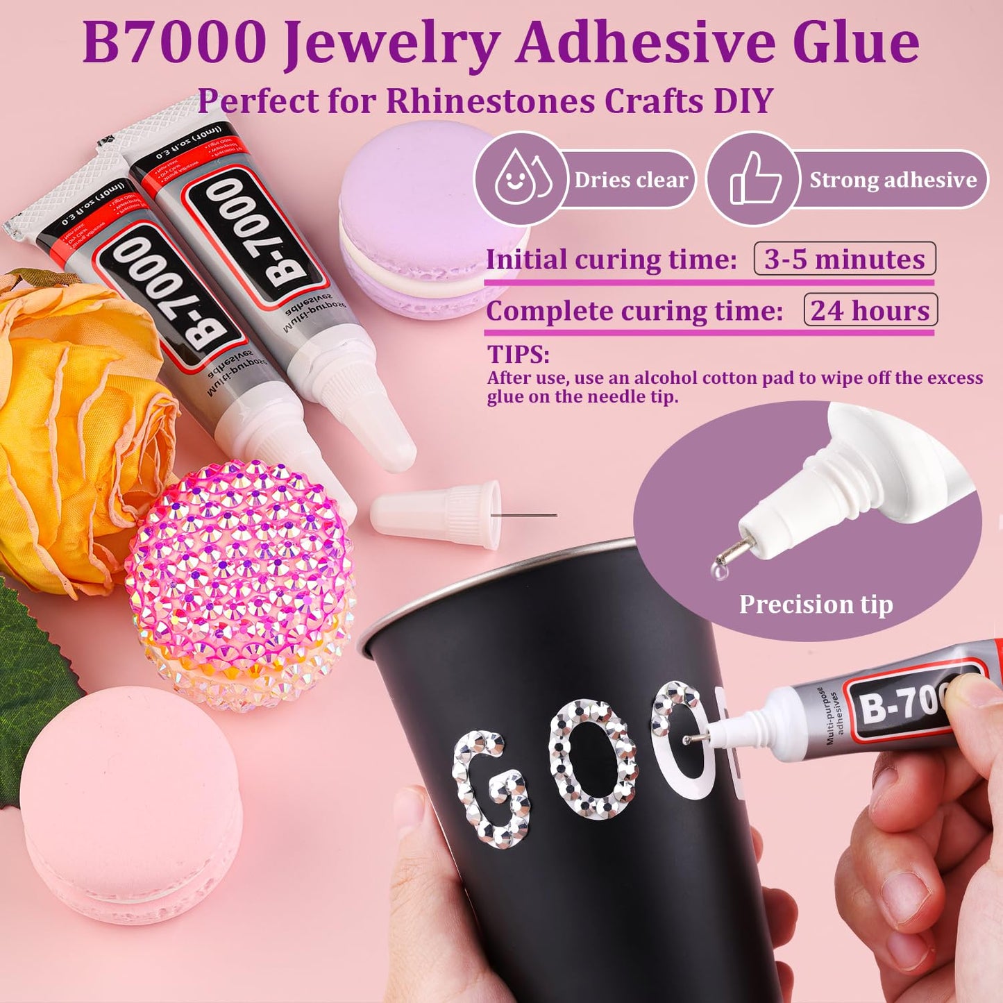 30000Pcs Resin Rhinestones for Bedazzling with Tweezers, Silver Rhinestones for Crafting with B7000 Jewelry Glue for DIY Crafts Clothing Tumblers Shoes Fabric Nail Art