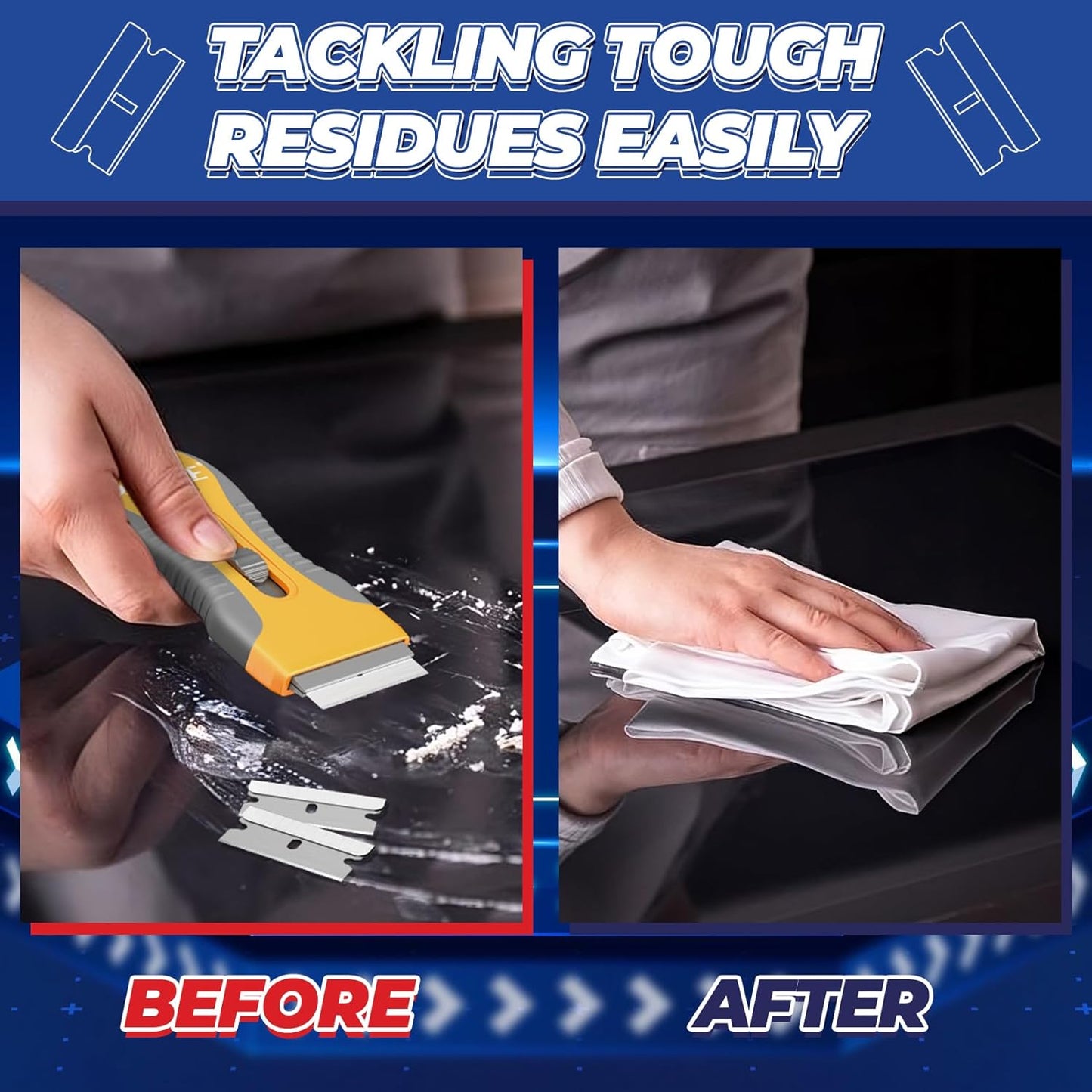 DIYSELF Single Edge Razor Blades, 200 Pcs - High Carbon Steel Razor Blades for Removing Decals, Stickers