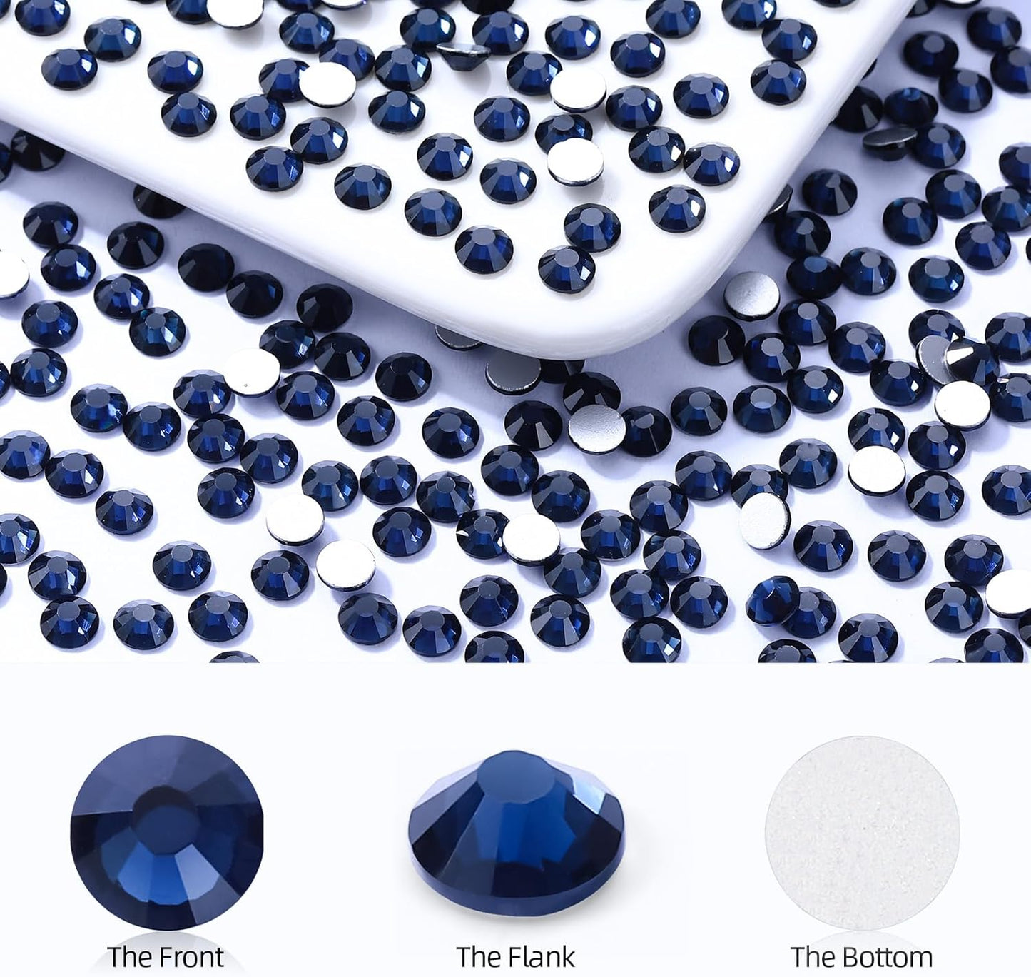 Montana Flatback Rhinestones, Glass Rhinestones for Nail Art and Craft, Glue Fix, Loose Crystal Gemstones(Montana, SS20, 1440pcs, 4.6-4.8mm)