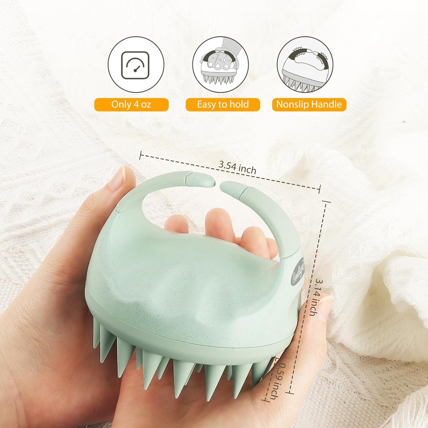 Sndyi 2 Pcs Scalp Massager Shampoo Brush, Scalp Scrubber with Soft Silicone Bristles, Scalp Exfoliator for Dandruff Removal, Scalp Massager for Hair Growth, Wet Dry Hair Brush for Scalp Care