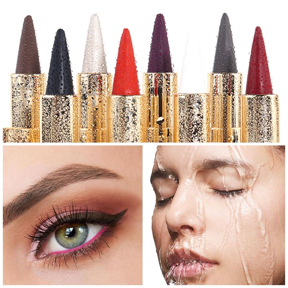Kaely Brown Gel Eyeliner Pencil for Eyes, Crayon Eye Liner Waterproof Smudge Proof, Cat Eye Goth Halloween Makeup for Older Women, Eye Black Face Paint Eyeshadow Stick, Vegan & Cruelty-Free, 03