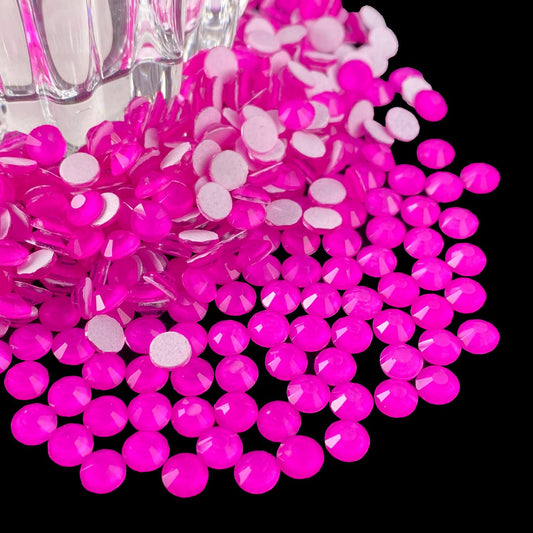 Flatback Glass Rhinestones,Bedazzler Gems 1440pcs Non Hotfix Crystal Rhinestones for Nail Charms Crafts Clothes Tumblers,Rosy Pink Neon,SS16