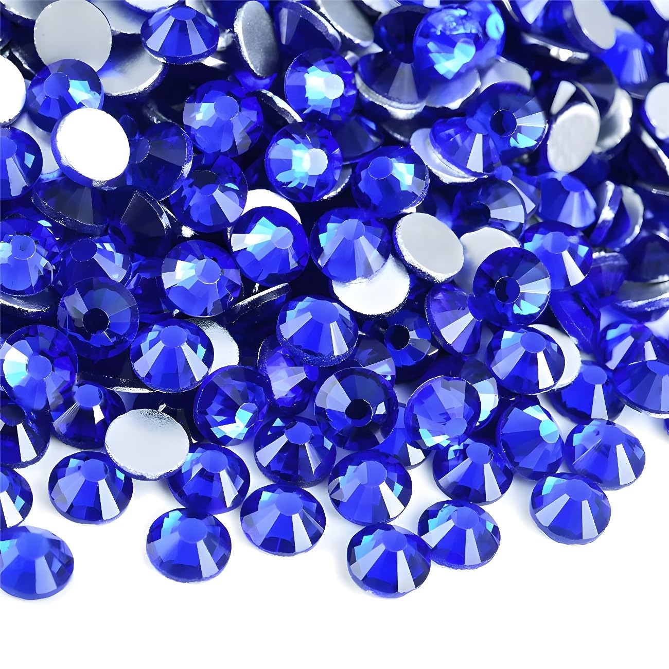 Flatback Rhinestones Round Gems for Nails Art and Crafts 2000Pcs SS16 4mm Glitter Crystals Stone DIY Bags Clothes Shoes (Sapphire)