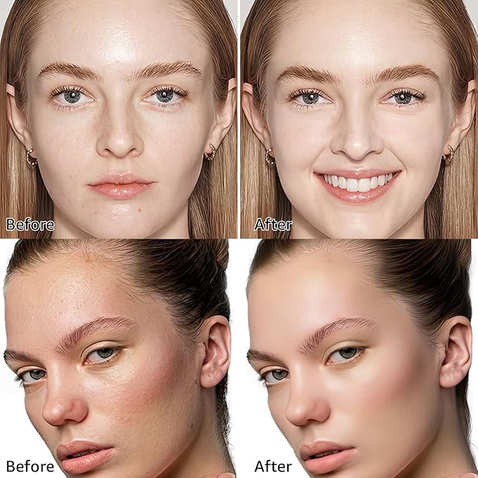 Air Cushion CC Cream Foundation - Mushroom Head BB Creams, Long Lasting Concealing Brightening, Moisturizer Face Cream,Facial Skin Care Makeup For All Skin Types (Ivory)