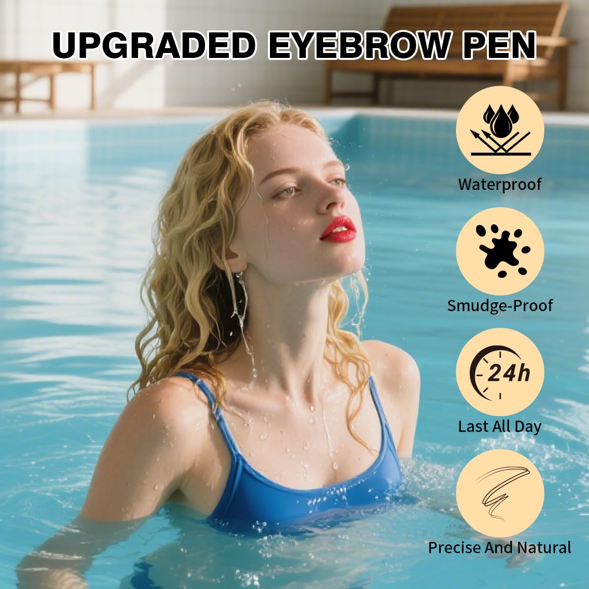 Microblading Eyebrow Pencil,2-in-1 Dual-Ended Eyebrow Pen with 2 Tip brow pen and Precise Brush-Tip,Brow Pen for Natural Waterproof and Long-Lasting Brows (Black brown)