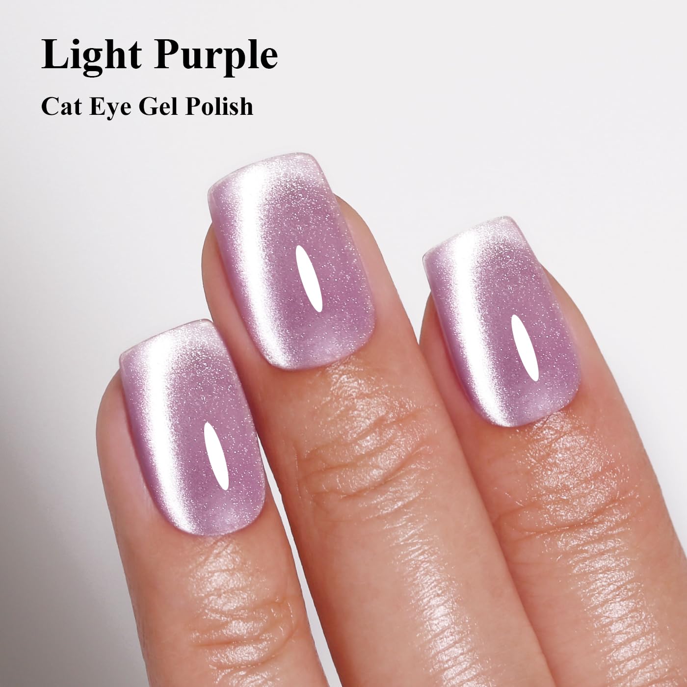 Imtiti Cat Eye Gel Nail Polish, Light Purple Holographic Magnetic Crystal Nail Gel Polish With Magnet Glittery Galaxy Spring Summer Kit Soak Off UV Led 10ML