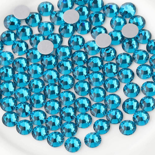 beadsland Flat Back Crystal Rhinestones Round Gems, Indicolite (1.9-2.0mm) SS6/1440pcs