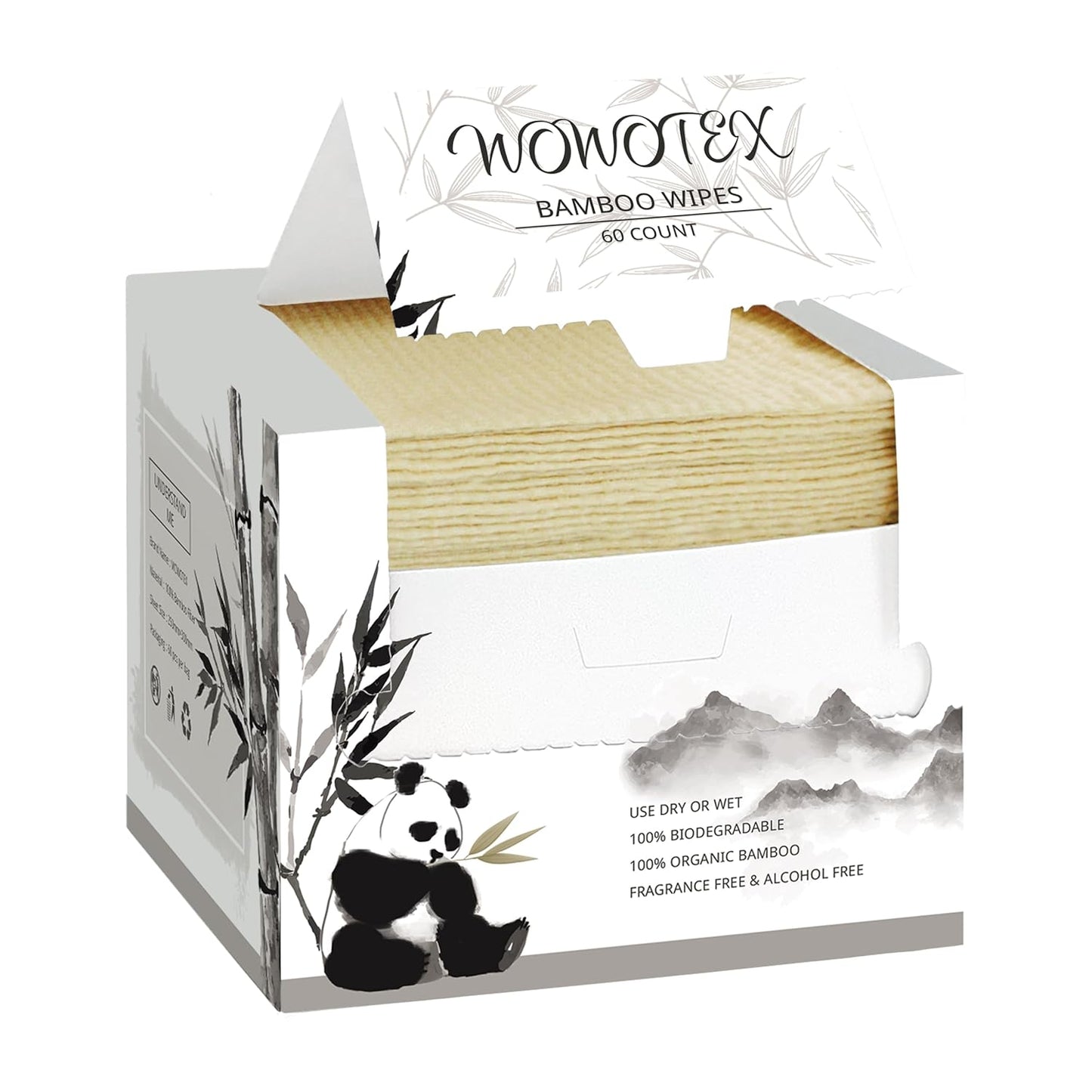 Bamboo Rayon Disposable Face Towel Biodegradable Large Dry Face Wipes 120 Count / 2 Boxes Extra Thick Soft Clean Facial Towels for Sensitive Skin, Makeup Removing, Facial Cleansing, Nursing