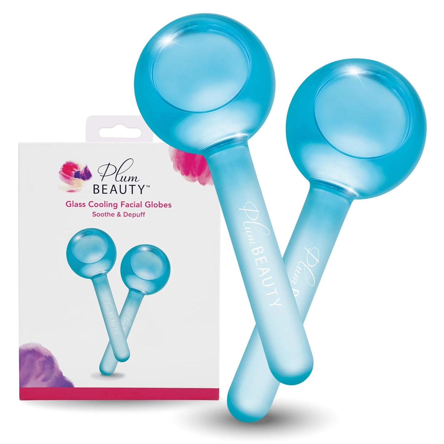 Facial Ice Globes - Cooling Massage Tools for Refreshing Skincare Routine, Enhances Self Care, Reduces Puffiness - Set of 2
