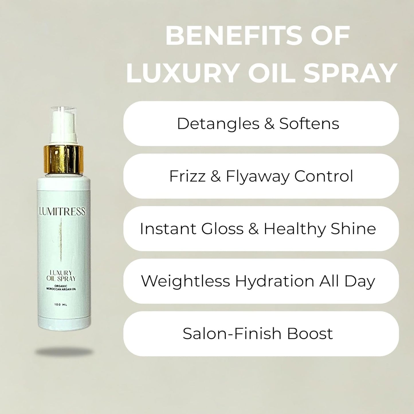 Luxury Oil Spray, Ultra-Fine Hydrating Mist for Shine and Softness