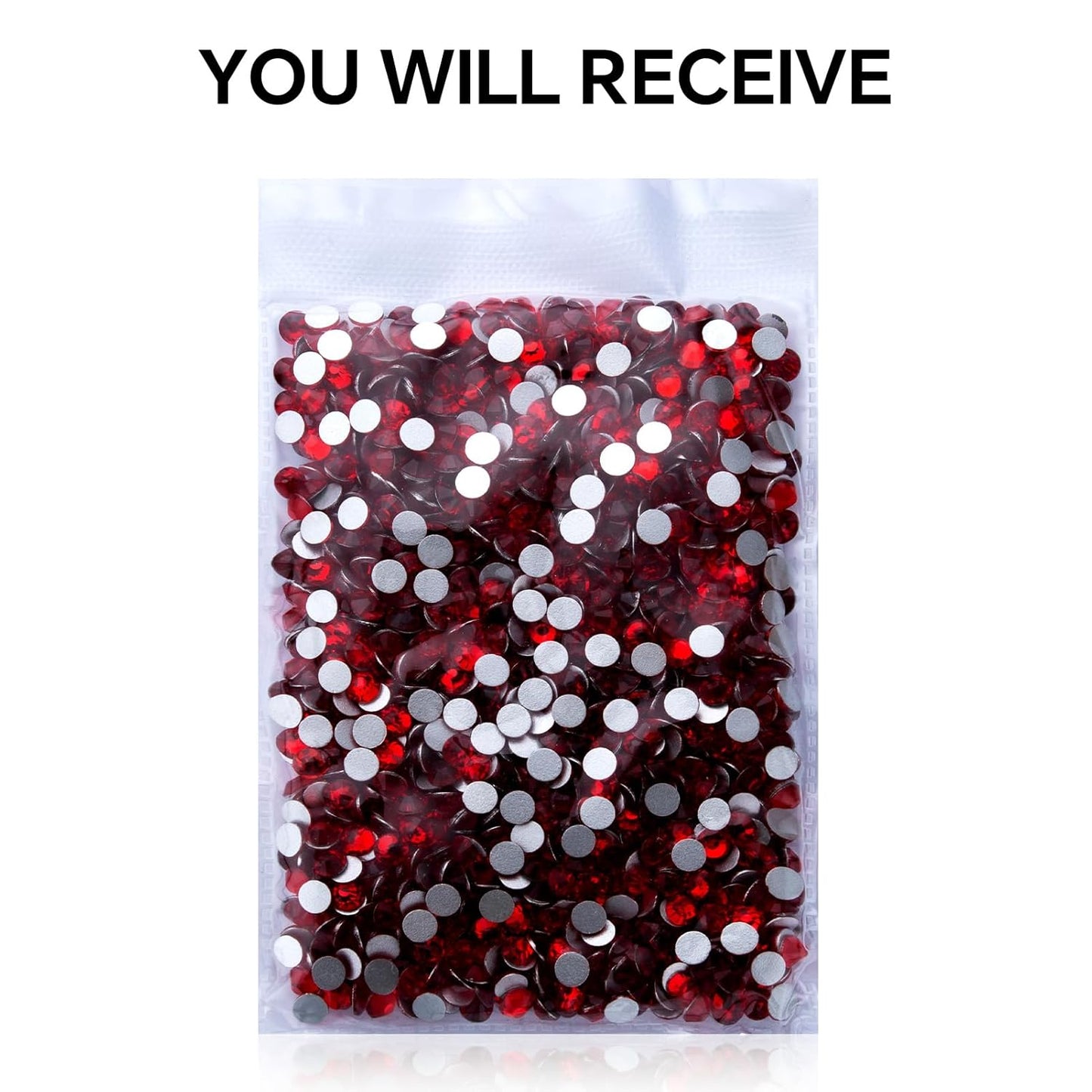 288Pcs Ruby Red Crystal Rhinestones,Glass Flatback Rhinestones Gemstones for Nail Face Makeup Art Crafts Clothes Decoration -(SS30,6.5mm,Ruby Red)