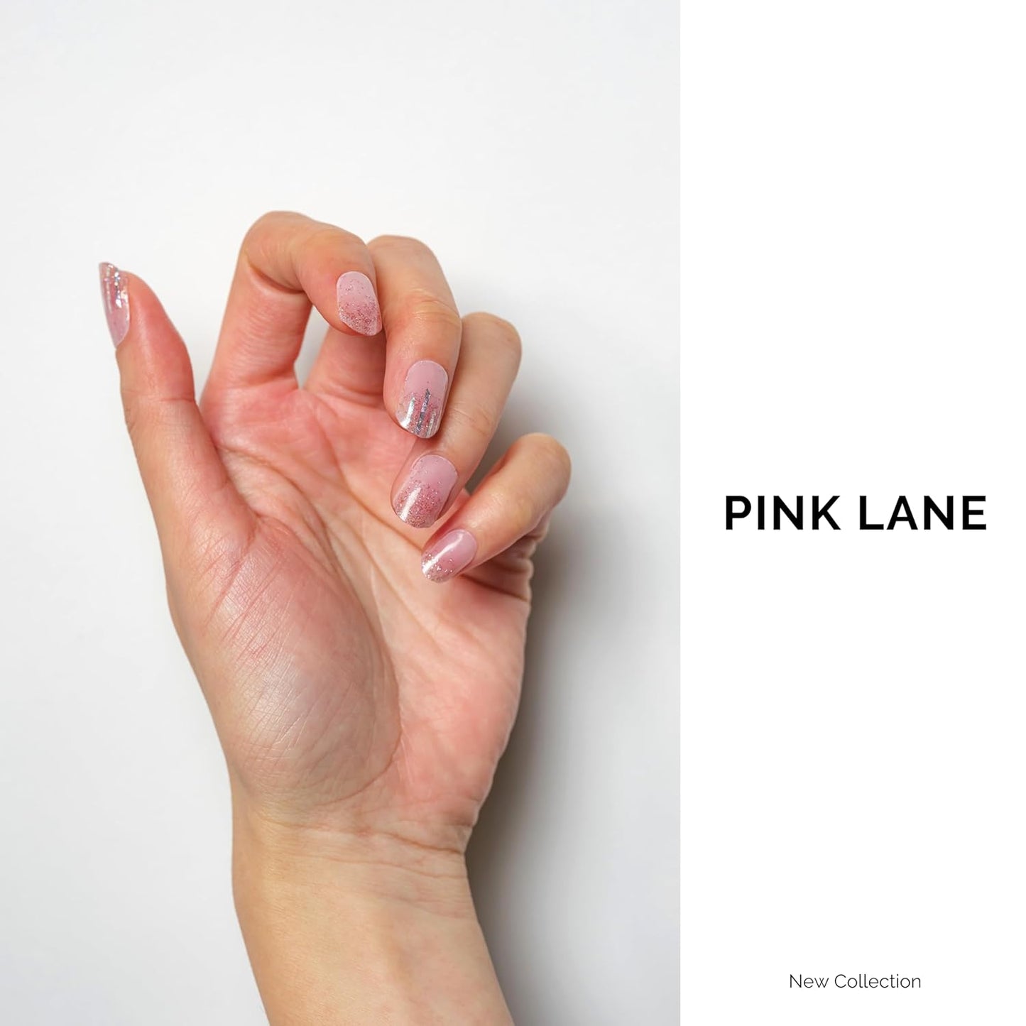 NAILOG Semi Cured Gel Strips, 34 pcs Salon-Quality Stickers, Long Lasting Wraps for Women With Soft Gel Finish (Pink Lane)