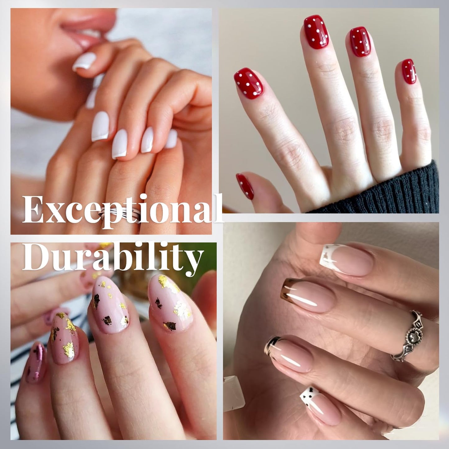 krofaue 3 Styles Short Nail Tips Kit - 720PCS Half Matte Coffin, Almond, Square Fake Nails Full Cover Press on Extension for Soft Gel Tips Set Art DIY Home