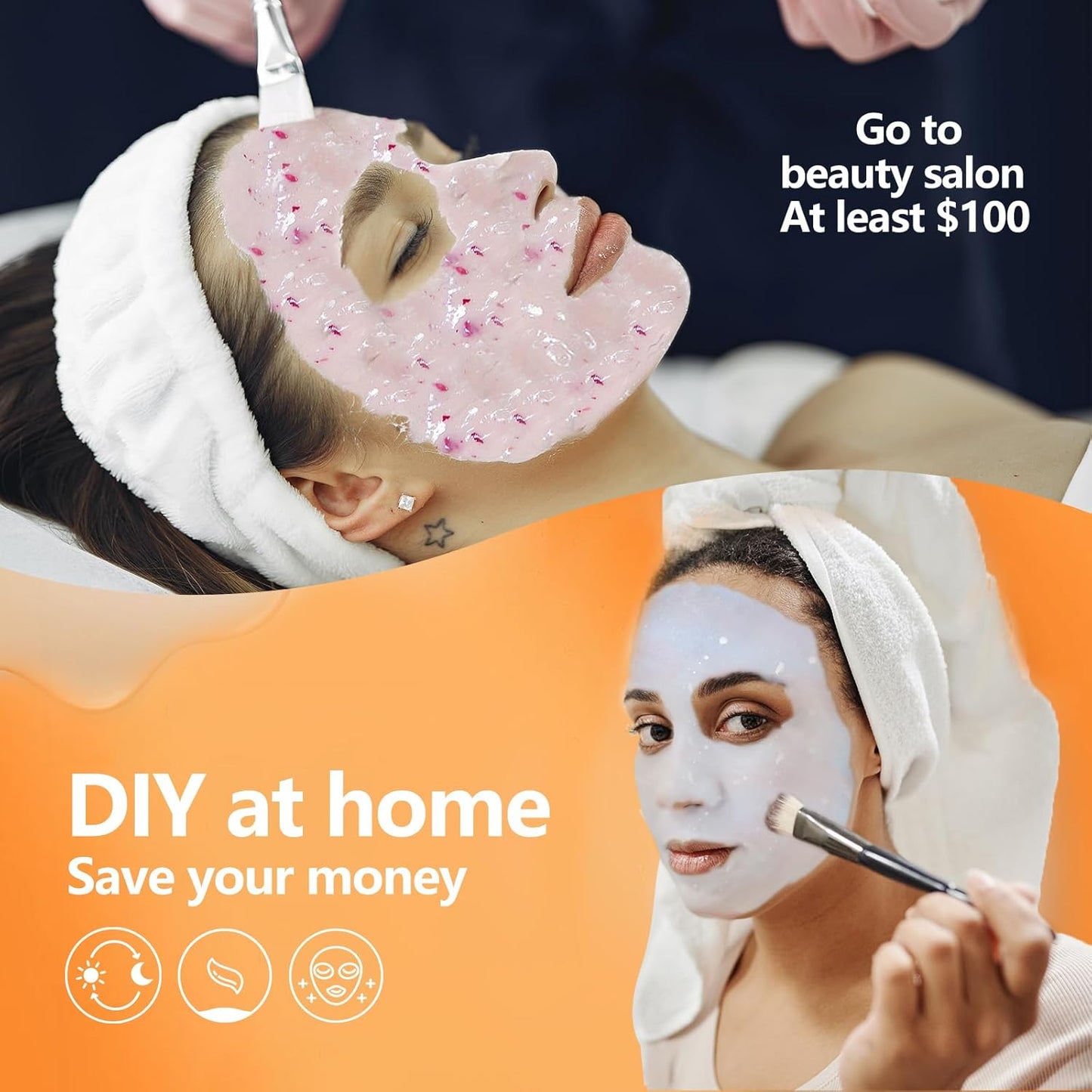 Jelly Mask for Facials, Hydrating & Moisturizing Peel-Off Rubber Gel Face Mask, Skin Care for Deep Hydration & Glow, 23 Fl Oz Jar Professional Spa Use for All Skin Types with Turmeric essence