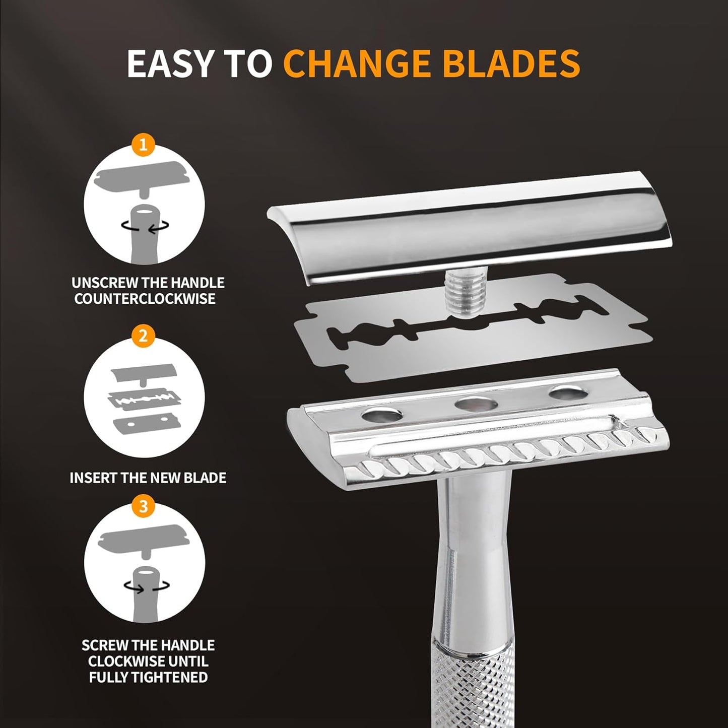 Gearhub Premium 50 Count Double Edge Safety Razor Blades Refills Swedish 13C26 Stainless Steel Platinum Coated, Mild to Medium Sharpness for Smooth Shaves