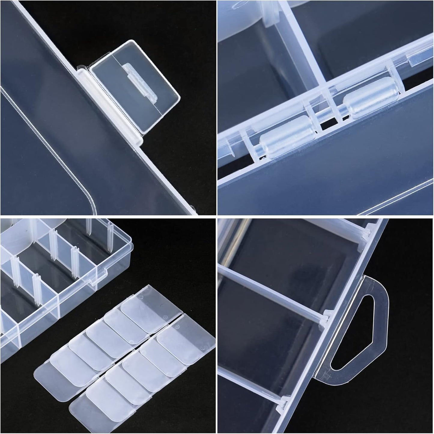 36 Grids Clear Craft Storage Boxes with Compartments, Bead Organizer Storage Box, Plastic Jewellery Organizer Box, Small Parts Organizer for Rock Screw Seed Washi Tape