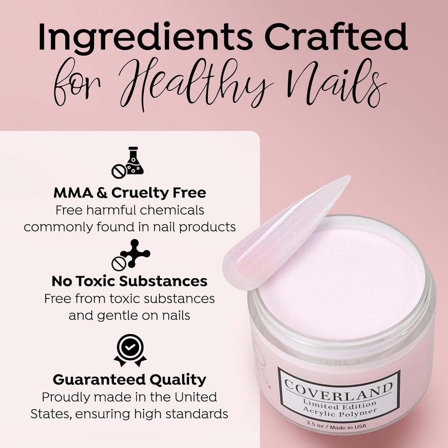 Coverland Acrylic Powder 3.5oz "Diamond Pink" - Limited Edition