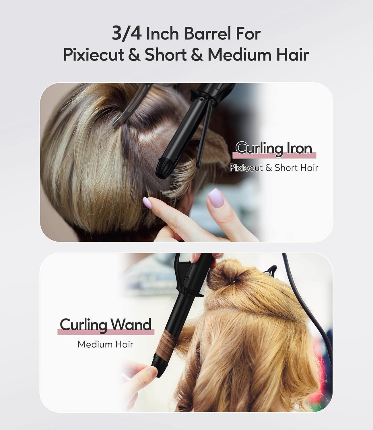 Mini Curling Iron Dual Voltage, 3/4 Inch Travel Curling Iron with 3 Adjustable Temperature, Ceramic Mini Hair Curler with Argan Oil & Keratin Infused, Travel Size Curling Wand with Storage Bag