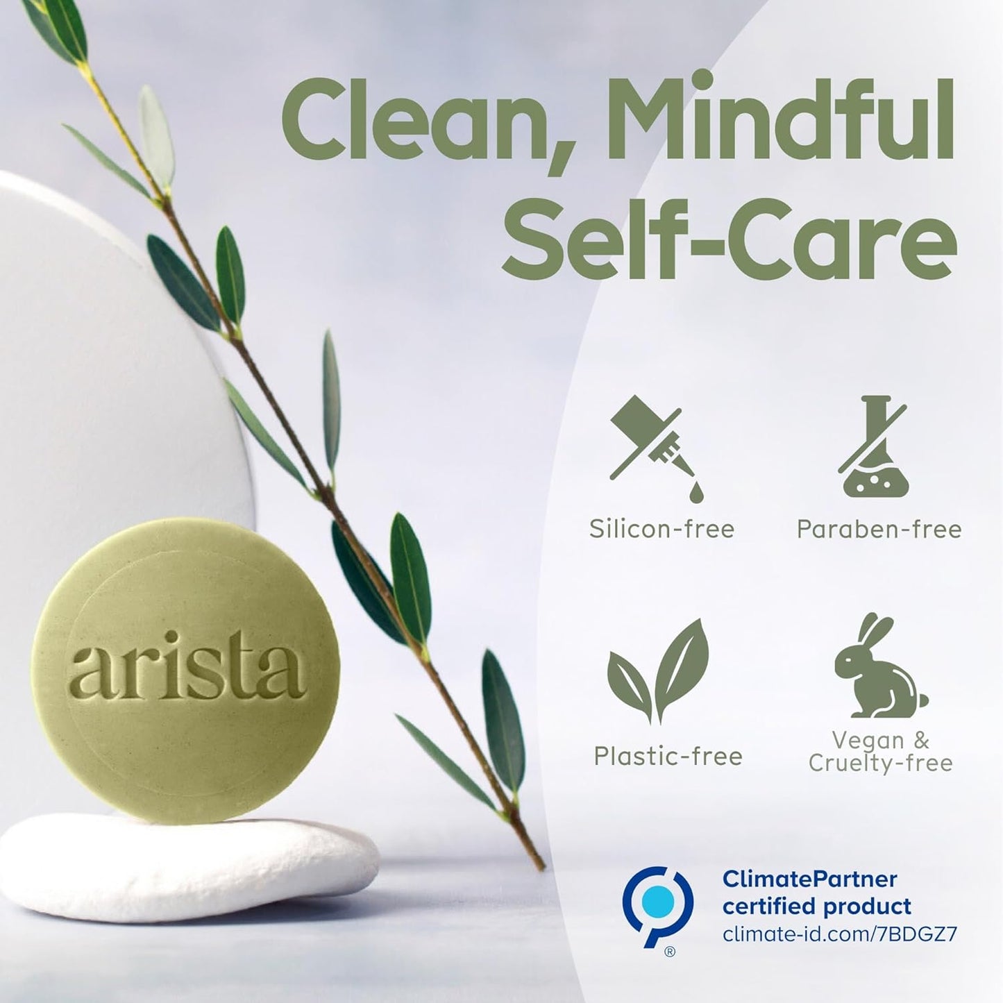 Arista Anti-Dandruff Shampoo Bar | Sulfate-Free, with Leaf Powder, Arnica & Tea Tree | Vegan Solid Shampoo Bar