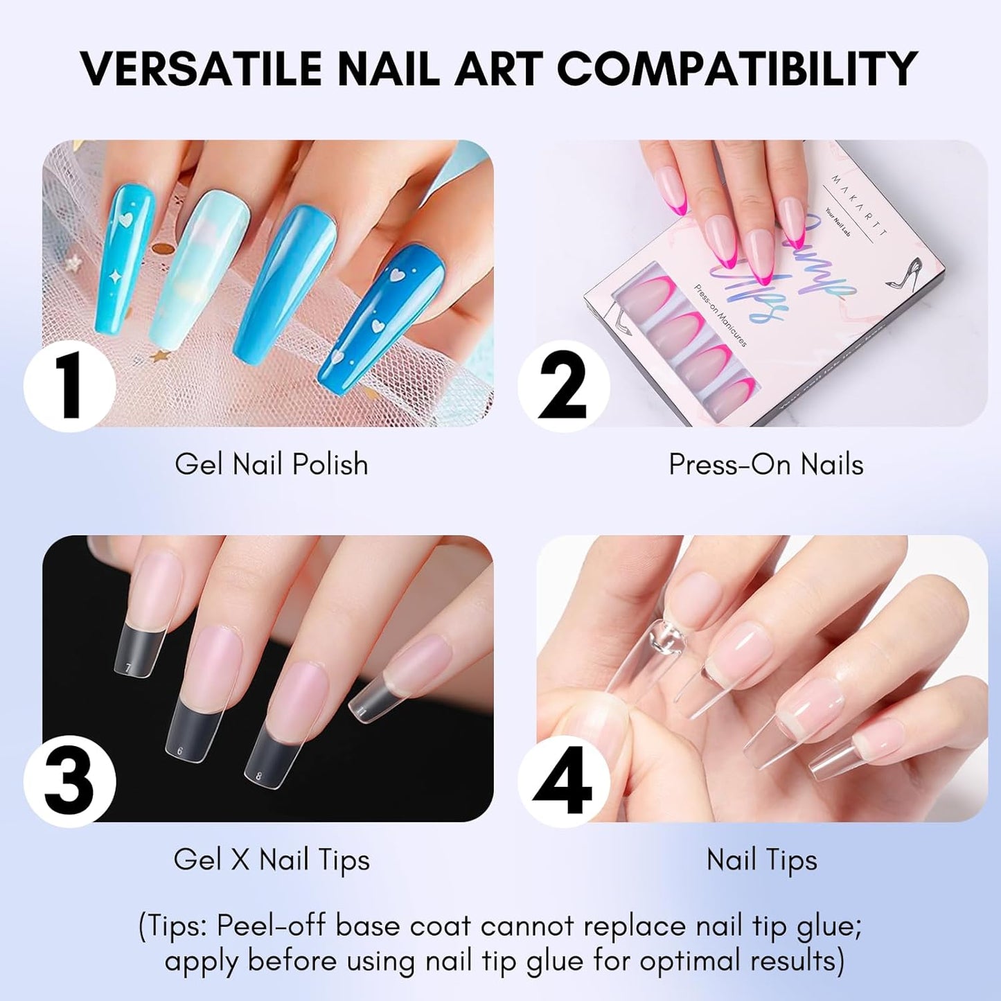 Makartt Peel Off Gel Base Coat 15ml – Clear, Easy Removal Gel Nail Polish Peelable Base for Practice, No Soaking or Filing, Damage-Free for Weak & Thin Nails, UV/LED Lamp Needed, Beginner-Friendly