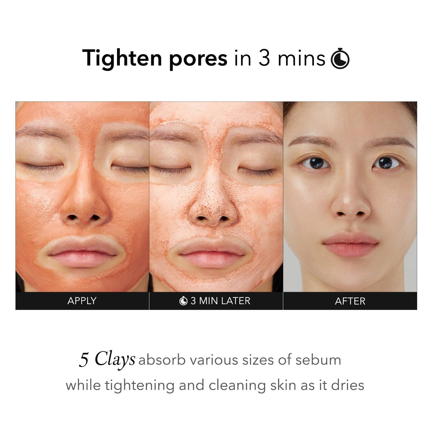 APRILSKIN Carrotene IPMP 3-Min Quick Dry Pore Caring Clay Mask | Kaolin & Zinc PCA | Reduces Pores & Sebum | Cooling Effect | Vegan | Gentle Exfoliation | Korean Skin Care | 100g 3.52 oz.