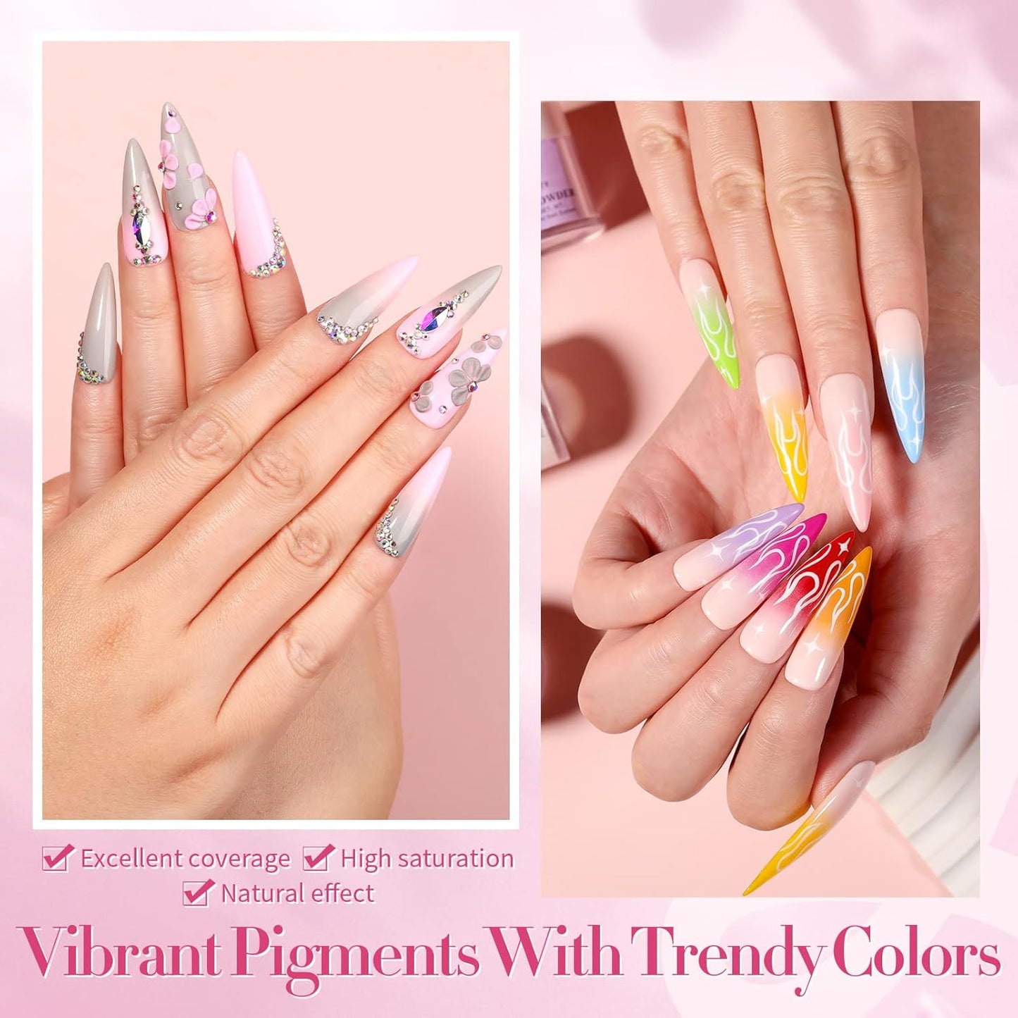 BORN PRETTY Acrylic Powder Set-24 Colors Acrylic Nail Powder Set Fall Winter Colors Pigmented Powders for Nail Extension Gift Home DIY & Salon No Lamp Needed