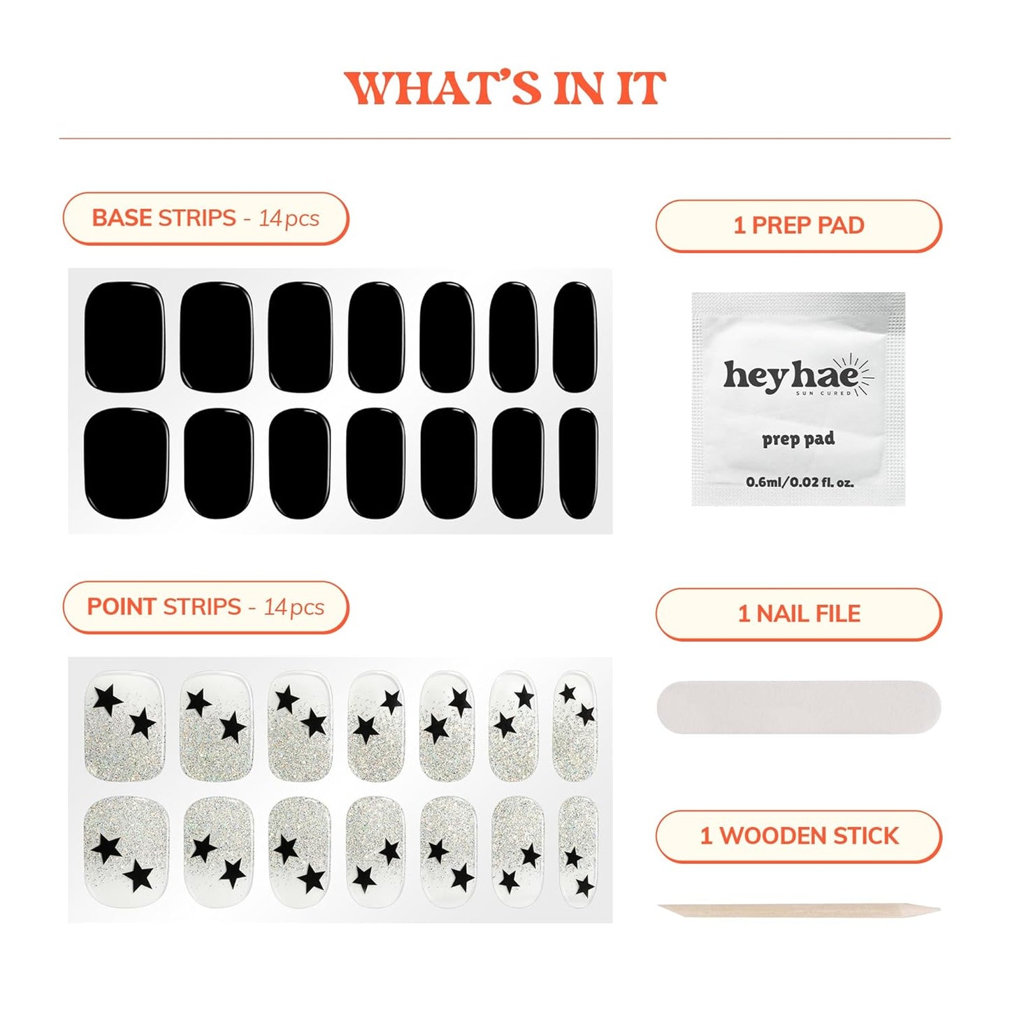 Semi Cured Gel Nail Strips | No LED Lamp Needed | Spring, Marble, Pink | Easy Apply & Remove, Salon Quality | Includes 28 Strips, 1 Prep Pads, Nail File & Wooden Stick - Hey, You're Iconic