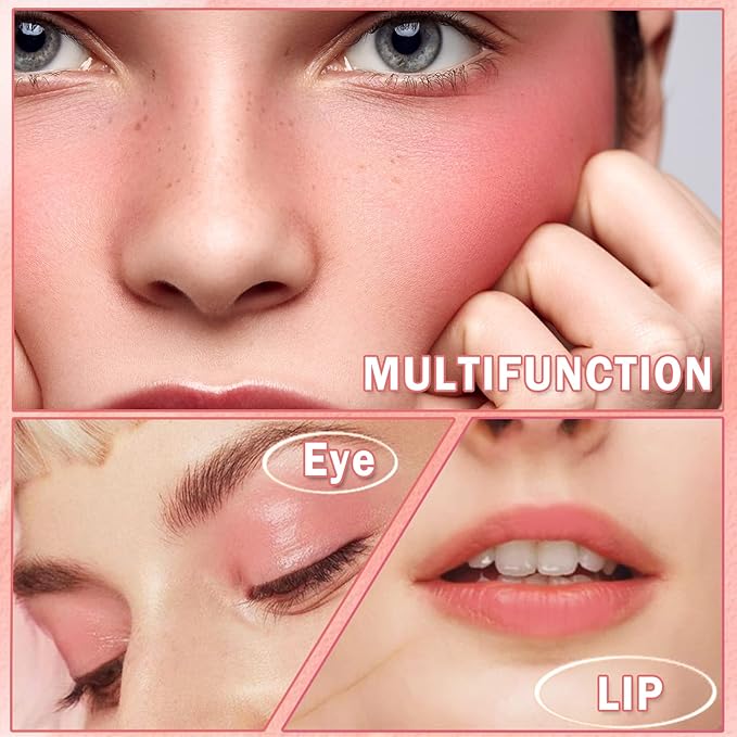 Liquid Blush Cream Blush Soft Matte Blush Liquid Stick for Cheeks Natural Cream Blush Makeup Dewy Face Blush Cosmetics - 02 Pink