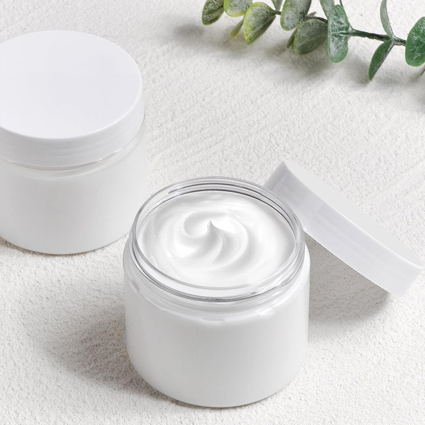 TUZAZO 48 Pack 6 Oz Plastic Container Jars with Lids and Labels BPA Free, Empty Round Clear Cosmetic Containers Plastic Slime Jars for Lotion, Cream, Ointments, Body Butter, Travel Storage (48)