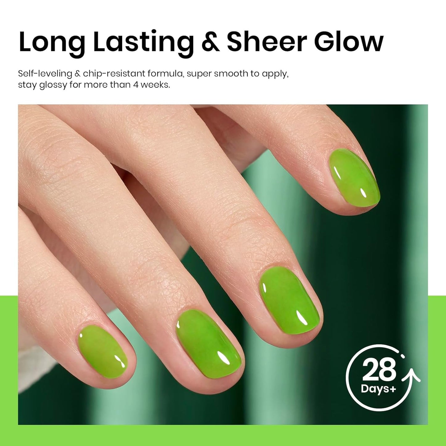 Beetles Green Gel Nail Polish, 15ML Light Green Jelly Gel Polish Soak Off UV Sheer Translucent Effect Spring Summer Gel French Nail Art Design Manicure Gift for Women