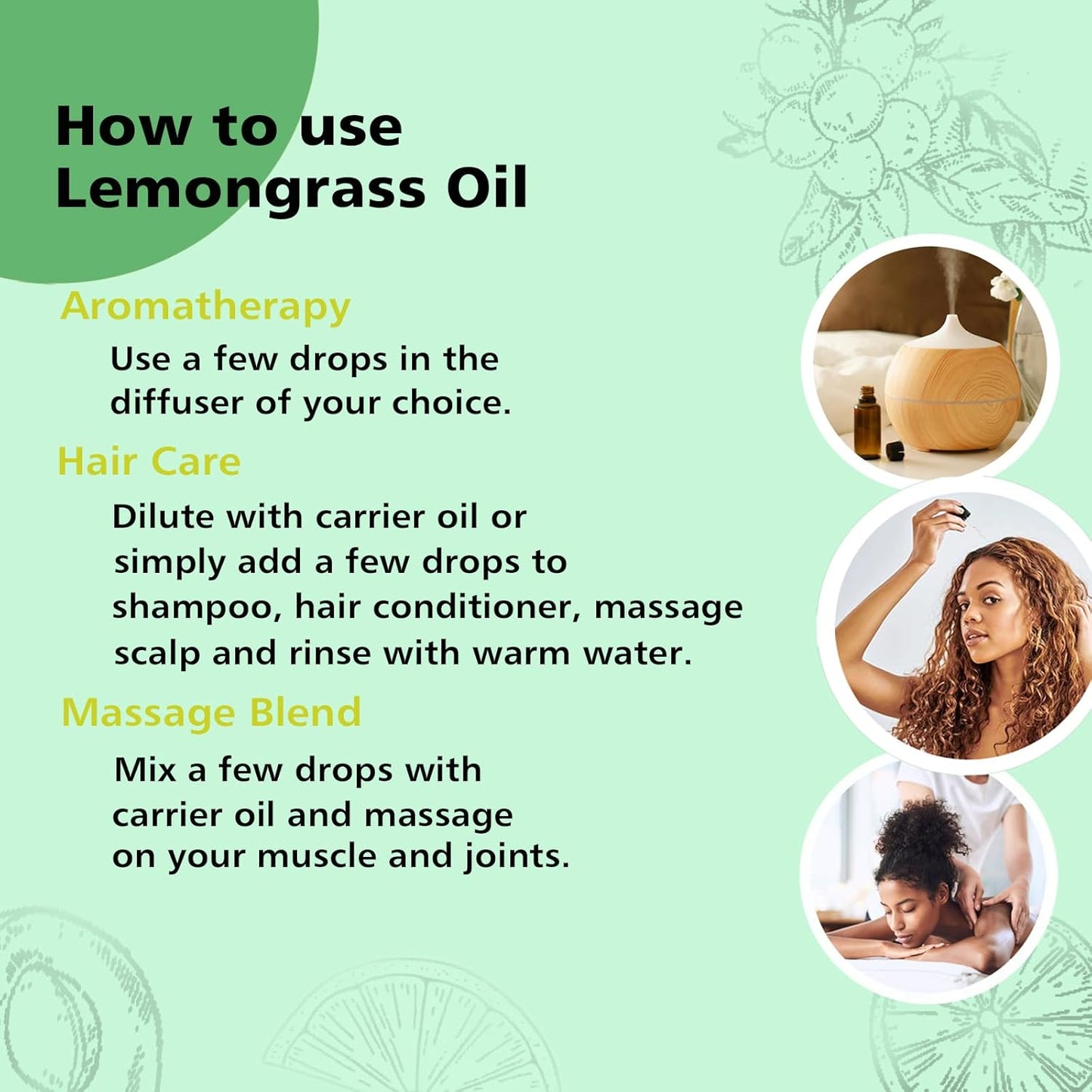 Lemongrass Essential Oil for Diffusers, 100ml