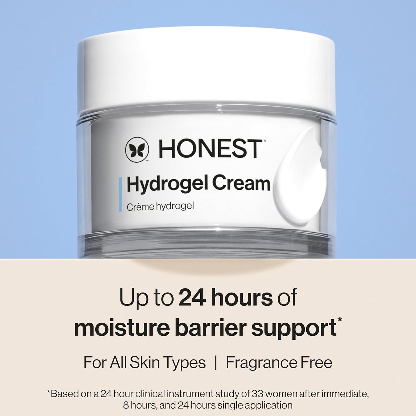 Honest Beauty Hydrogel Cream with Hyaluronic Acid | Lightweight, Moisturizing Water Cream | Gentle for Sensitive Skin, Fragrance Free, Vegan | 1.7 fl oz