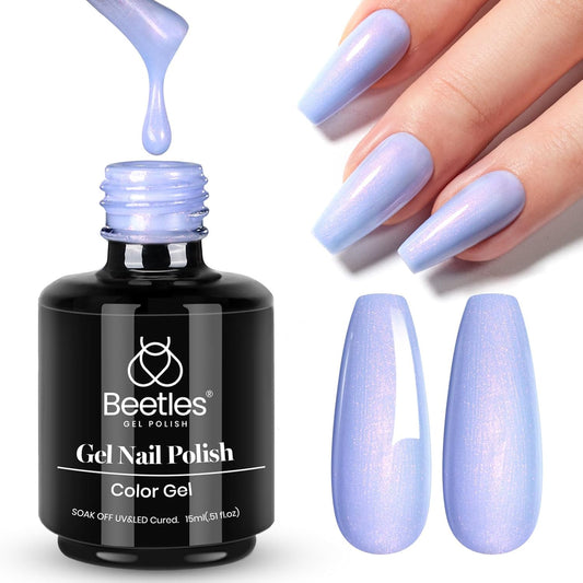 Beetles Gel Nail Polish, 1 Pcs 15ml Dreamy Blue Pastel Mauve Lilac Royal Blue Aquamarine Lavender Gel Nail Polish, Soak Off UV Nail Art Manicure Salon DIY Design Gift