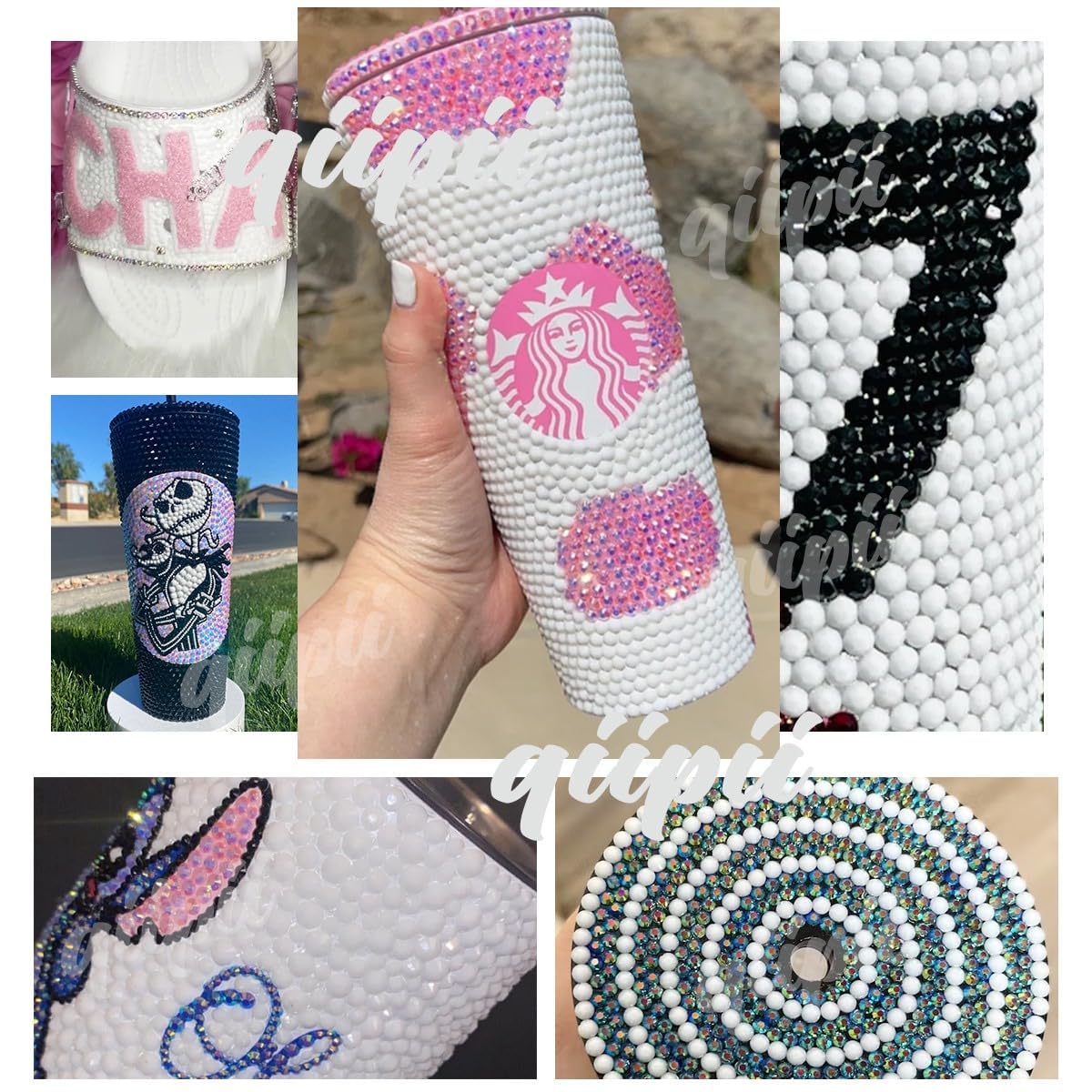 Pure White Resin Rhinestones for Crafting 3mm 4mm 5mm Flatback Jelly Stones Bulk SS10 SS16 SS20 Diamonds Crystals Gems for Nails Face Eyes Makeup Body Tumblers Bottles DIY Decor Crafts Clothes