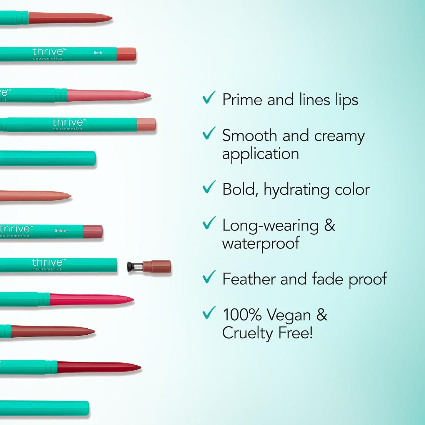Thrive Causemetics Lip Filler Long-Wearing + Plumping Lip Liner, Shea Butter Hydrating Lip Plumper Retractable Lip Liner Pencil, Built In Sharpener, Vegan & Cruelty Free, Katrece (Espresso)