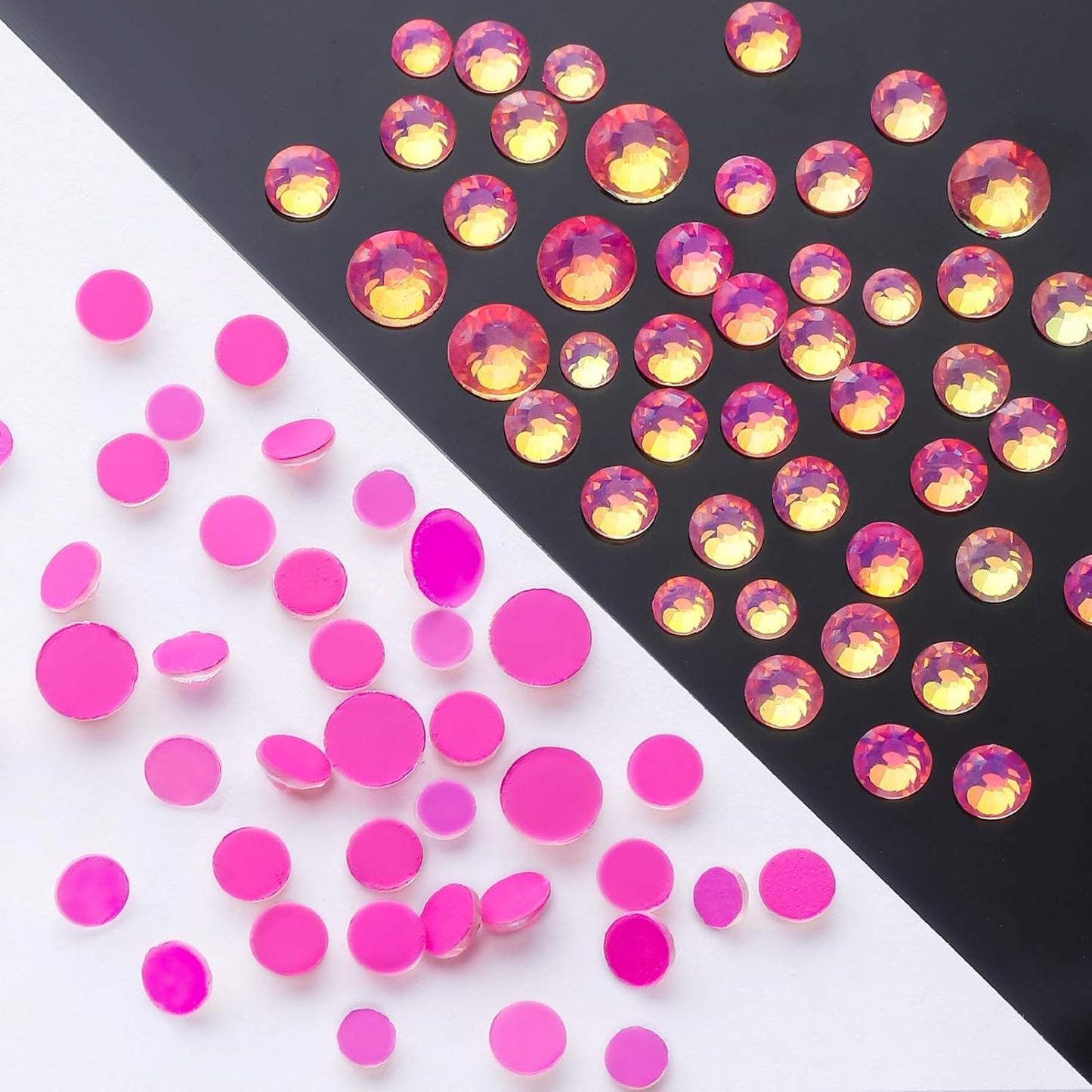 F Rose Flatback Rhinestones, Glass Rhinestones for Nail Art and Craft, Glue Fix, Loose Crystal Gemstones(F Rose, SS30, 288pcs, 6.4-6.6mm)