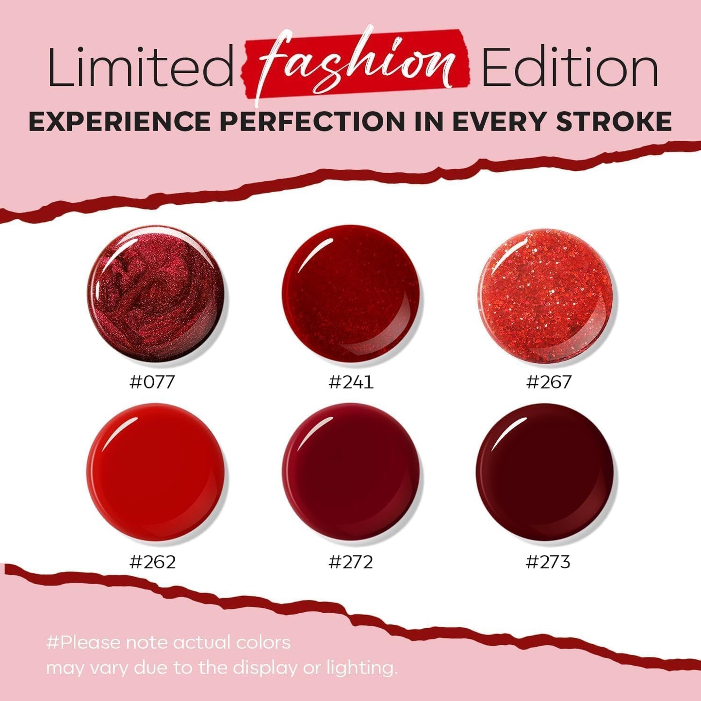 modelones Nail Polish Set, 6 Colors 2025 Classic Apple Red Cat Eye Glitter Mini Quick Dry Nail Lacquer Kit, Ruby Cherry Red Magnetic Sparkle DIY Nail Art Manicure Gift for Women Girls