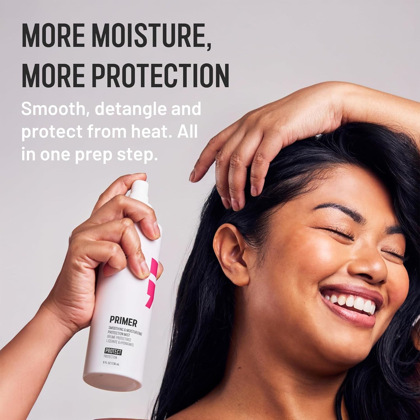 Hairstory Primer, Smoothing And Moisturizing Protection Mist for All Hair Types, Smoothing Detangler, Heat, Humidity & UV Protectant, 8oz