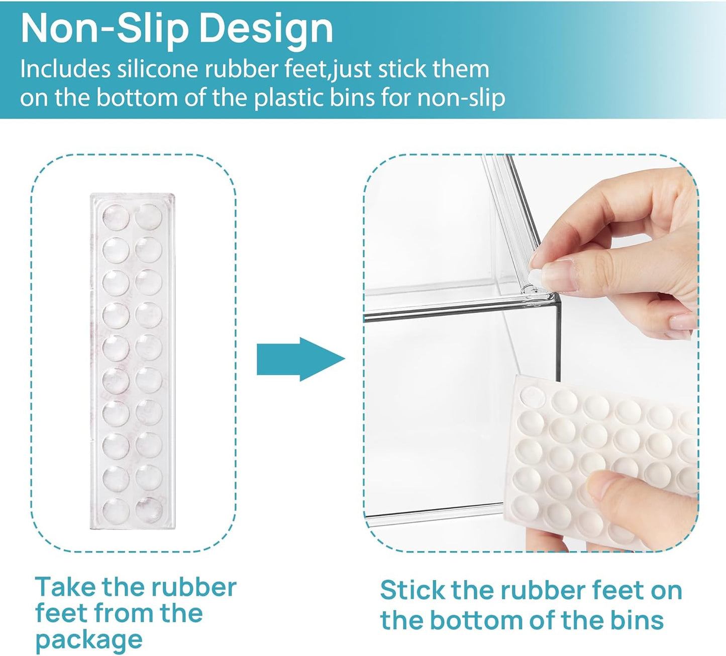 Vtopmart 6 Pack Clear Stackable Storage Drawers, 4.4'' Tall Acrylic Bathroom Makeup Organizer,Plastic Storage Bins For Vanity, Undersink, Kitchen Cabinets, Pantry, Home Organization and Storage