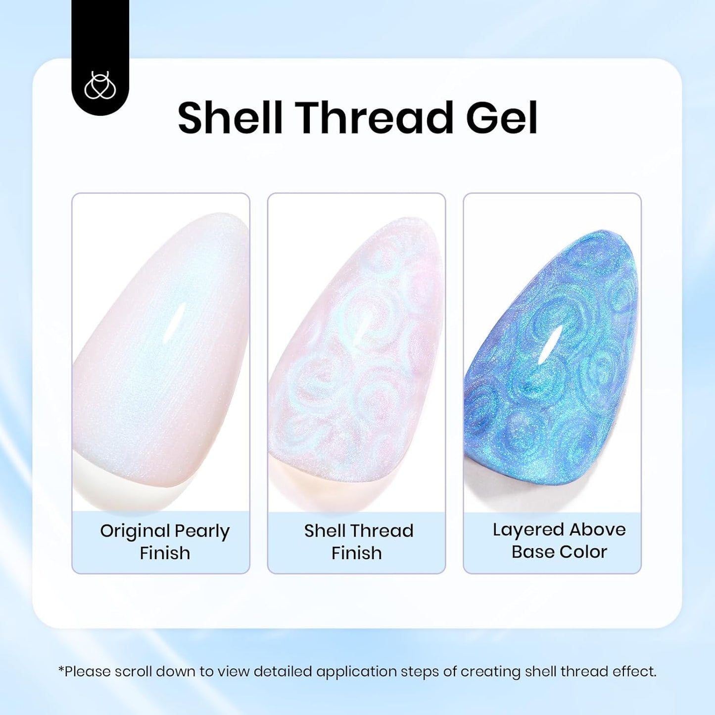 Beetles Pearl Gel Nail Polish - Swirling Clouds 15ML Pearl White Gel Polish Shimmer Mermaid Iridescent Pearlescent Nail Polish Soak Off Uv LED Lamp Need Manicure Salon DIY Nail Art Gift for Women