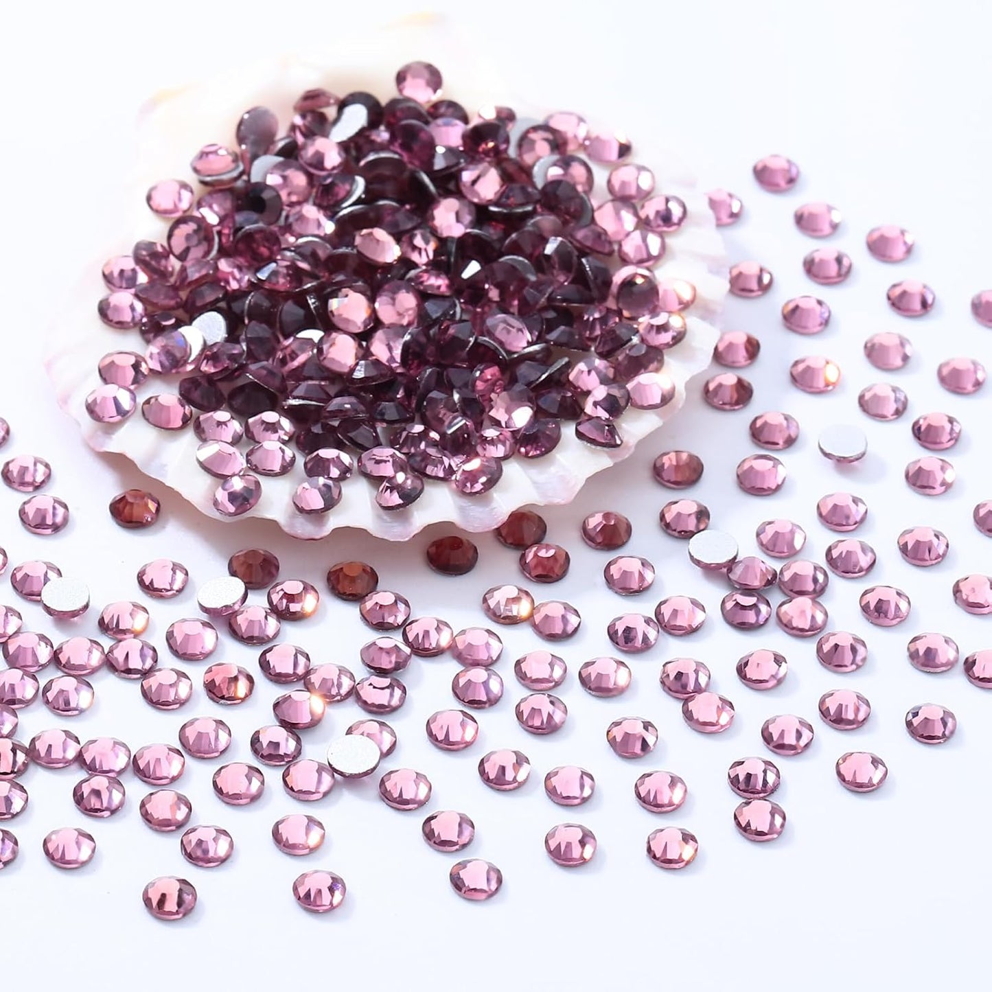 Light Amethyst Flatback Rhinestones, Glass Rhinestones for Nail Art and Craft, Glue Fix, Loose Crystal Gemstones(Lt.Amethyst, SS6, 1440pcs, 1.9-2.0mm)