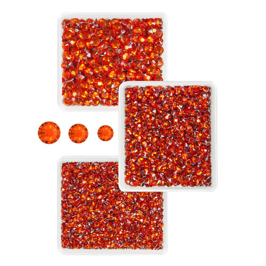 Red Zircon Crystal Resin Rhinestones for Crafting 3mm 4mm 5mm Sun Red Flatback Stones Non-Hotfix Diamonds Crystals Gems Charms Supplies for Nails Face Eyes Makeup Body Tumblers Bottles Crafts