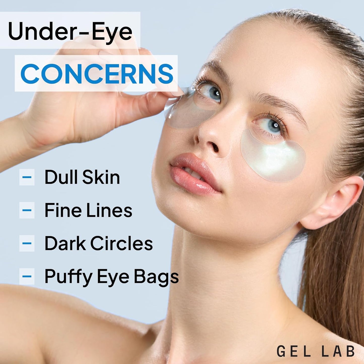 REGLOW Hyaluronic Acid & Caffeine Korean Skincare Eye Patches for Puffy Eyes, Dark Circles, and Wrinkles - Hydrating Under Eye Mask - 60 Gel Patches
