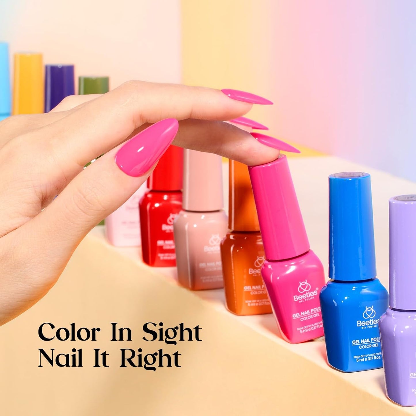 Beetles Gel Nail Polish Kit with U V Light - One Color One Bottle 35 Colors 68 Pcs Gel Polish Kit with Top Base Coat Beauty Must Have DIY Salon Set Seasonal Whispers Collection Gifts for Women Girls