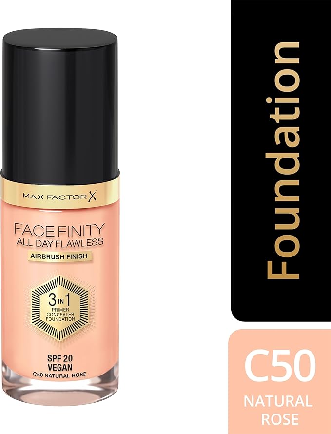 Max Factor Facefinity All Day Flawless 3 In 1 Foundation SPF 20, No. 50 Natural