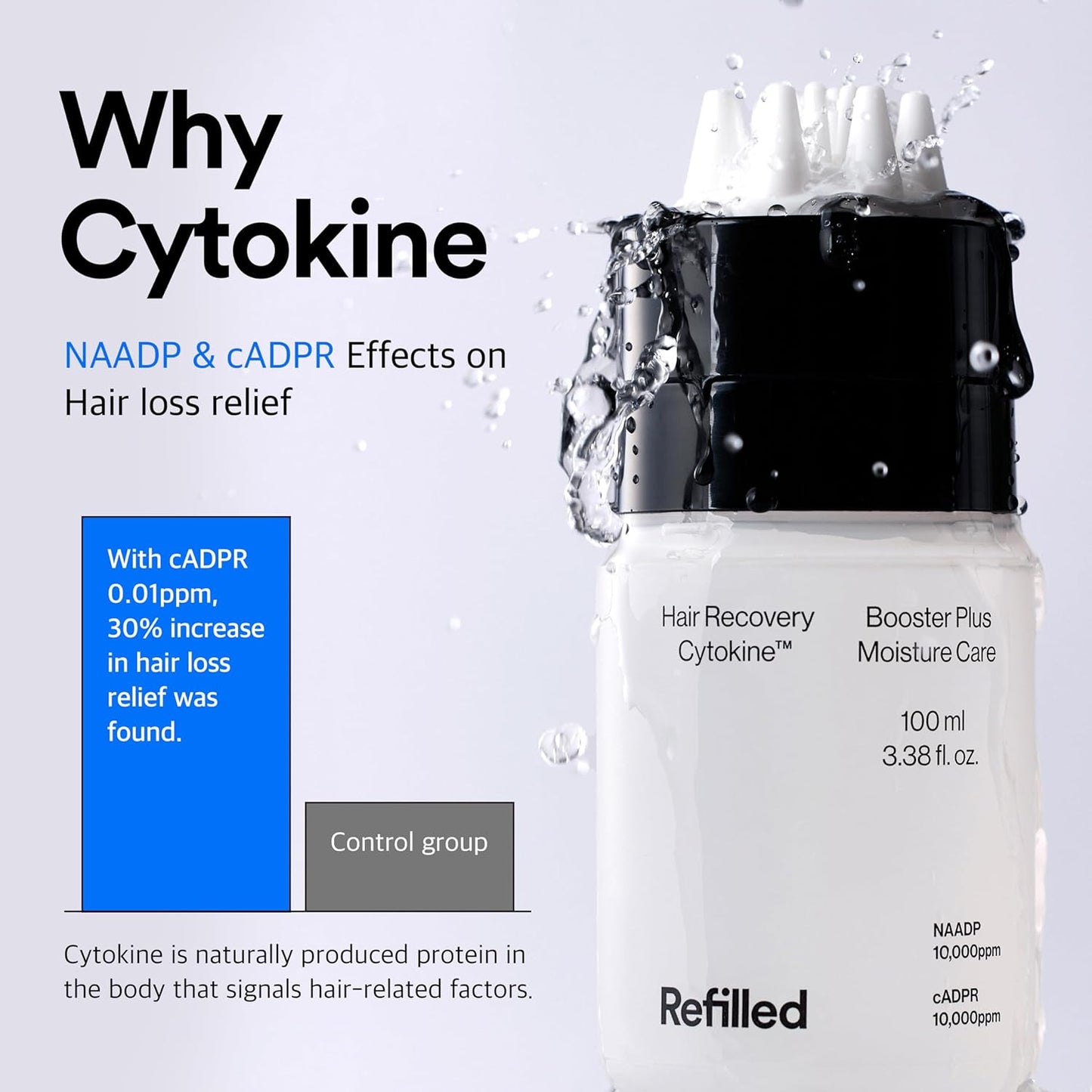 Hair-Recovery Cytokine Booster, 3.38 Fl.Oz.– Hair Regrowth Tonic for Thinning Hair, Hair Loss Treatment, Stimulates Follicles, Thicker, Stronger Hair (Moisture)