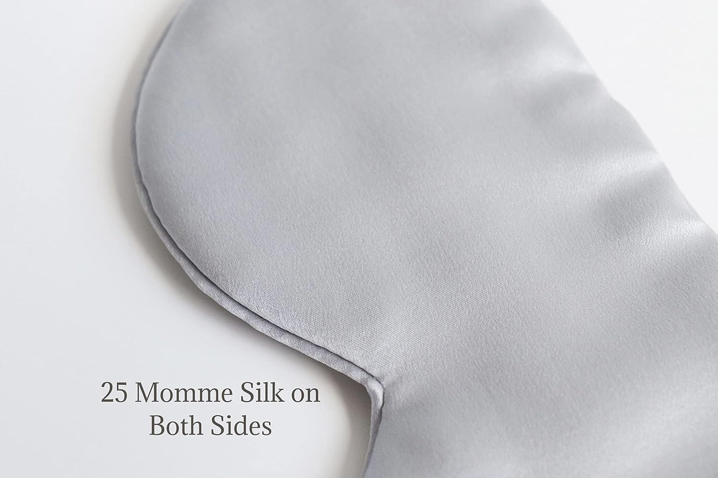 Premium Handcrafted 25 Momme Mulberry Silk Eye Mask for Sleeping (Silver Lining)