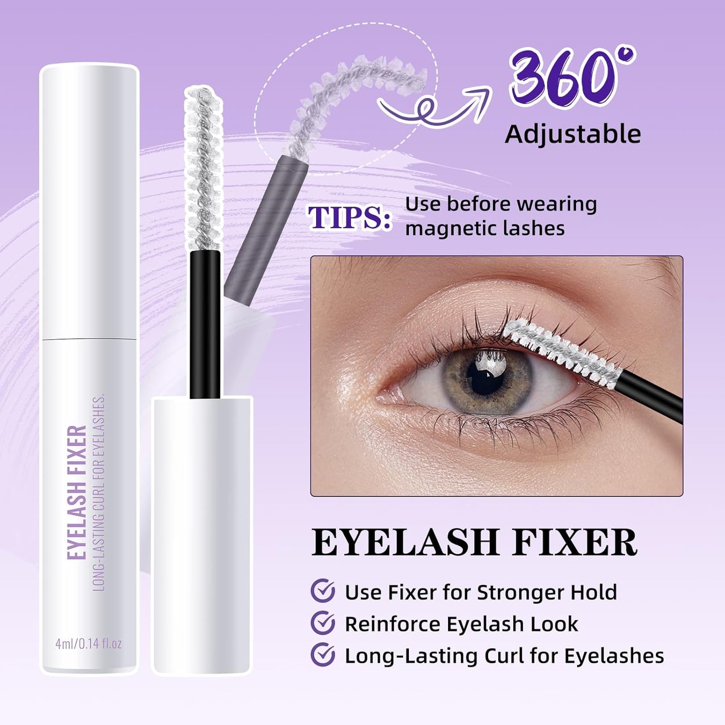 B&Qaugen Magnetic Eyelashes with Applicator Lashes Reusable Glue-Free Natural Look Cluster Kit Easy to Wear and Remove（M01）